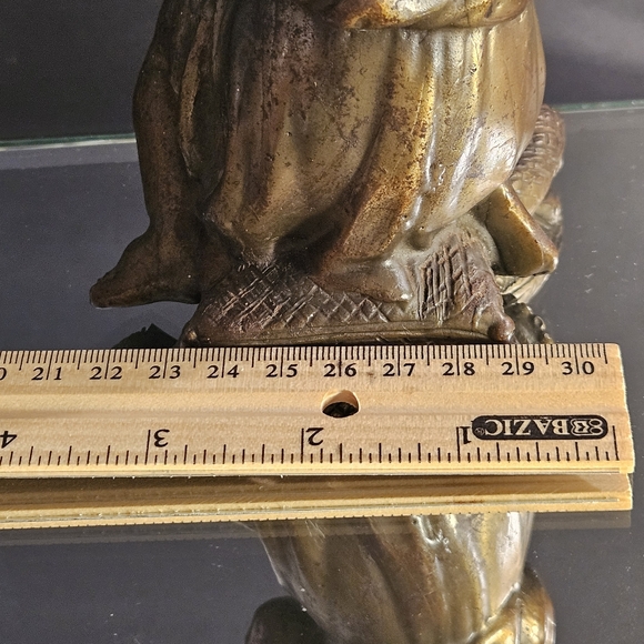 Italian Gilt Bronze Cherub, 1860's Antique Sculpture Very Heavy - Picture 14 of 16
